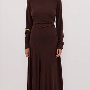 knee length dresses for ladies HAL BLACK LONG SLEEVE MIDI DRESS  DISSH